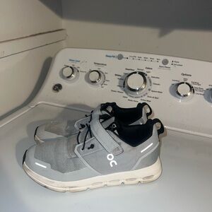 On Running Kids Gray and Black Slip-On Athletic Sneakers